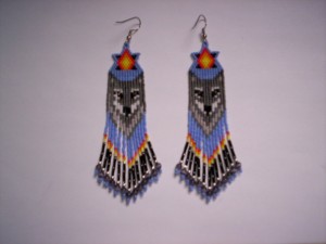 Photos of Brick Stitch Wolf Fringe Earring