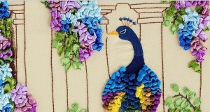 Ribbon Embroidery Peacock