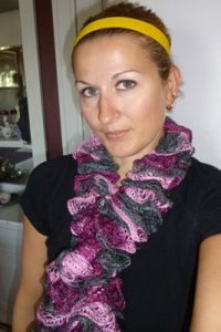 Pictures of Spool Knit Ruffle Scarf