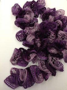 Finger Knit Ruffle Scarf