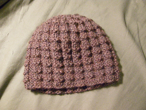Crochet Waffle Stitch in The Round