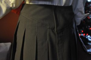 Top Stitched Pleat Skirt