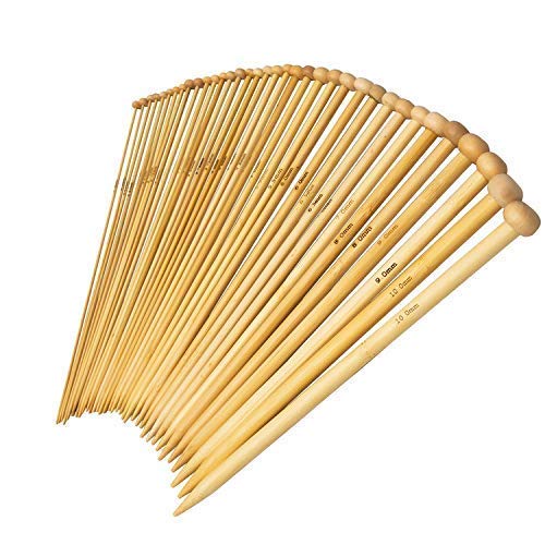 Relian Double Pointed Knitting Needles - 75 Pcs Bamboo Knitting Needles Set, 15