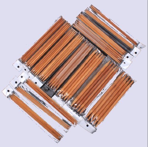 40cm Bluelans® 18 Sizes Circular Carbonized Bamboo Double Pointed Needles Knitting Needles Set 2.0mm-10mm 