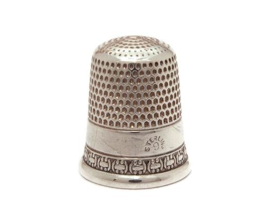 Silver Metal Thimble Leather Thimbles for Hand Sewing Hand-Working