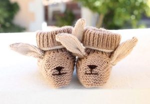 Baby Bunny Booties Knitting Pattern