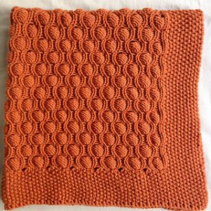 Bubble Stitch Seed Stitch Knit Baby Blanket