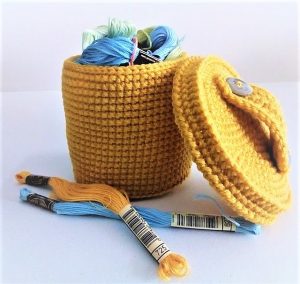 Crochet Basket with Cover