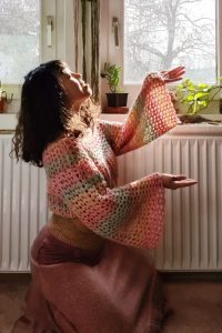 Crochet Bell Sleeve Crop Top
