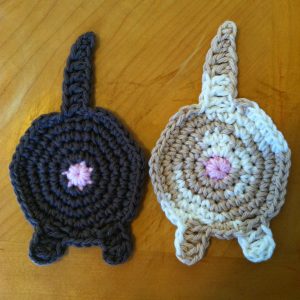 Crochet Cat Butt Coasters