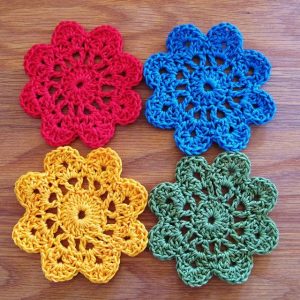 Crochet Flower Coaster Pattern