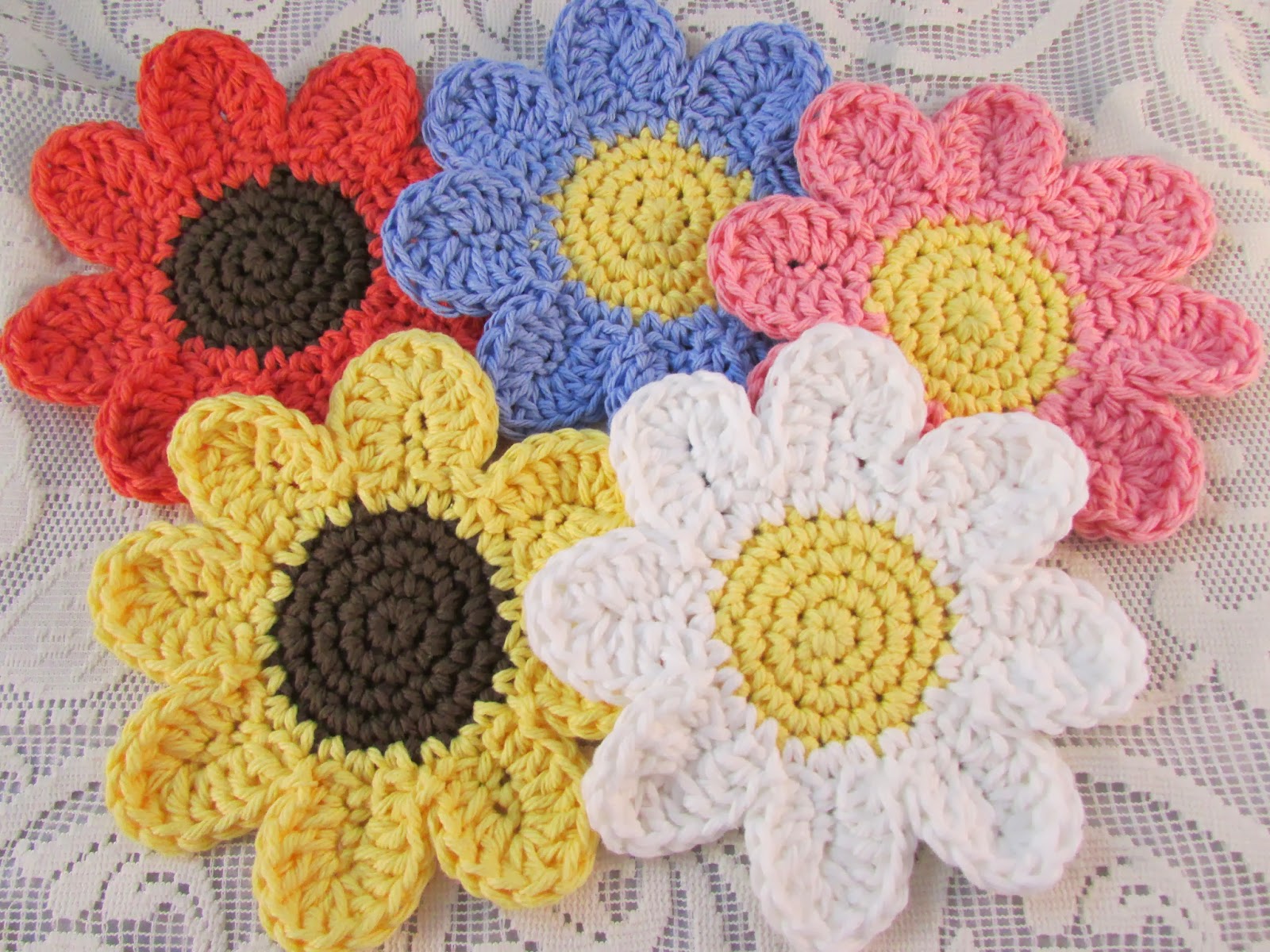 Crochet Flower Coasters