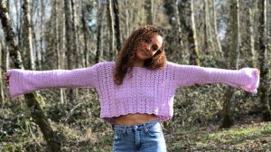 Crochet Long Sleeve Crop Top