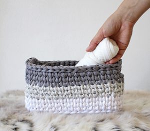 Crochet Rectangle Basket