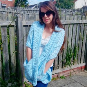 Crochet Shawl with Pockets Free Pattern