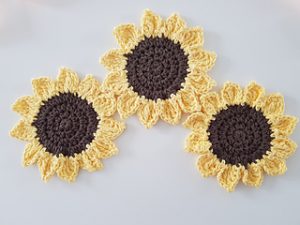Crochet Sunflower Coaster Pattern