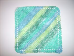 Easy Diagonal Knit Dishcloth Pattern for Variegated Yarn