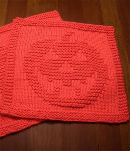 Free Knitted Pumpkin Dishcloth Pattern