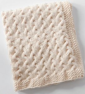 Free Printable Knitting Pattern for Cream Baby Blanket