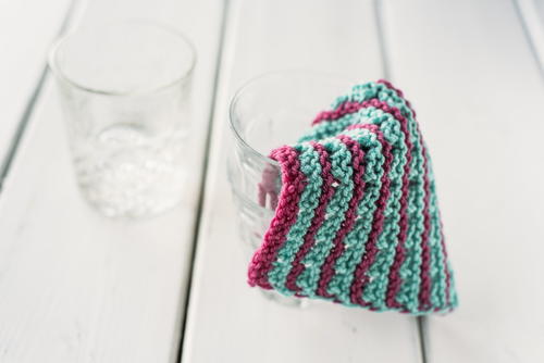 Free Simple Two Color Knitted Dishcloth Pattern