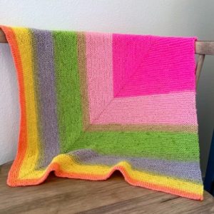 Garter Stitch Mitered Square Baby Blanket Knitting Pattern