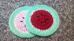 Crochet Watermelon Coaster