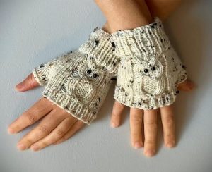 Knit Owl Fingerless Gloves Pattern