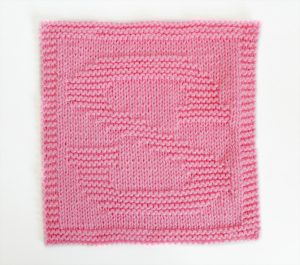 Knitted Dishcloth Pattern with Letters