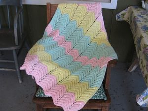 Ripple Stitch Knit Baby Blanket