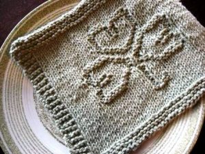 Shamrock Dishcloth Knitting Pattern