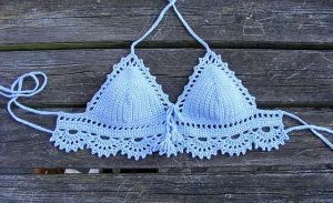 V-Neck Crochet Bustier Crop Top