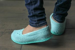 Crochet Slippers with Soles