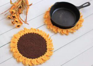 Free Crochet Sunflower Potholders