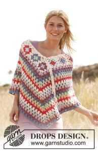 Original Crochet Granny Square Poncho