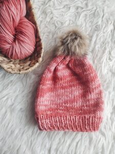 Basic Knit Hat Pattern with Pom Pom