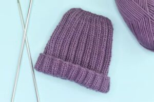 Pattern for Flat Knit Men's Hat on Straight Needles