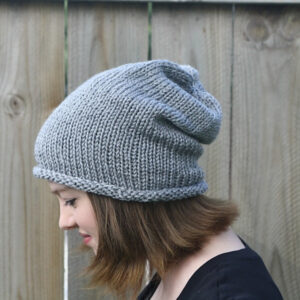 Free Knitting Pattern for Slouchy Beanie Hat