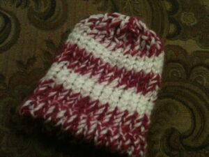 Loom Knit 2 Color Hat Decrease Crown