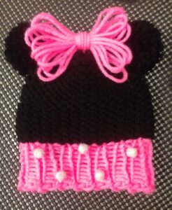 Loom Knit Minnie Mouse Hat