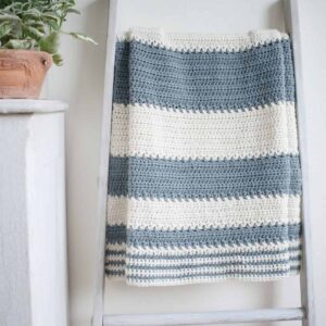 2 Color Striped Crochet Blanket