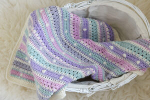 Bobble Stripe Crochet Blanket