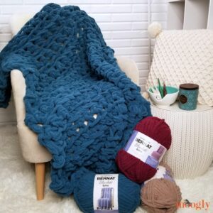 Chunky Blanket Hand Crochet Pattern