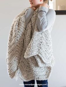 Chunky Chevron Crochet Blanket