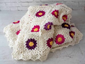 Crochet Blanket Flower Pattern