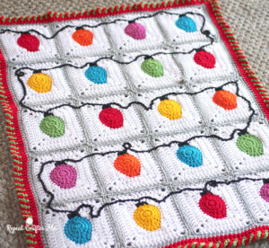 Crochet Christmas Lights Blanket