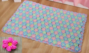 Crochet Puff Flower Blanket