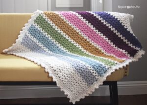 Fast Chunky V Stitch Crochet Blanket