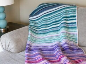 Moss Stitch Crochet Temperature Blanket