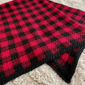Plaid Crochet Granny Squares Blanket