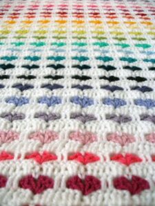 Rainbow Heart Crochet Blanket